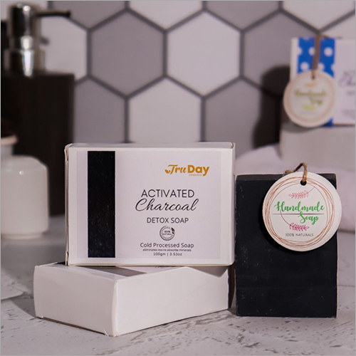 Activated Charcoal Soap - Herbal Medicated Bar, Black Color With Fresh Perfume, High Quality For Deep Pore Cleansing