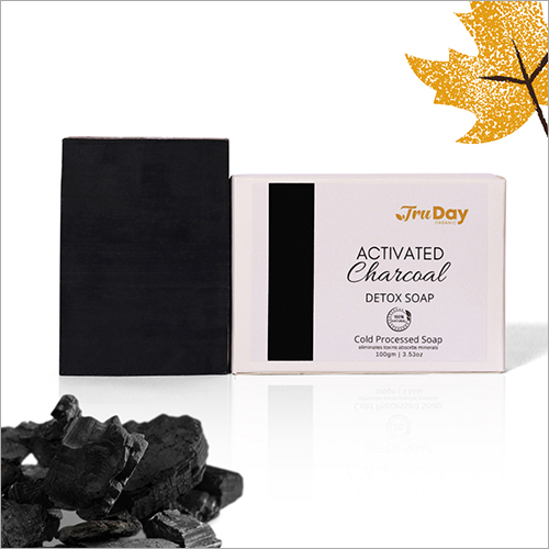 Activated Charcoal Soap - Herbal Medicated Bar, Black Color With Fresh Perfume, High Quality For Deep Pore Cleansing