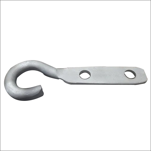 Eye Hook - Mild Steel, 450 gm, Silver Color, Hot Deep Galvanized Finish | Ideal for Transmission Line Applications