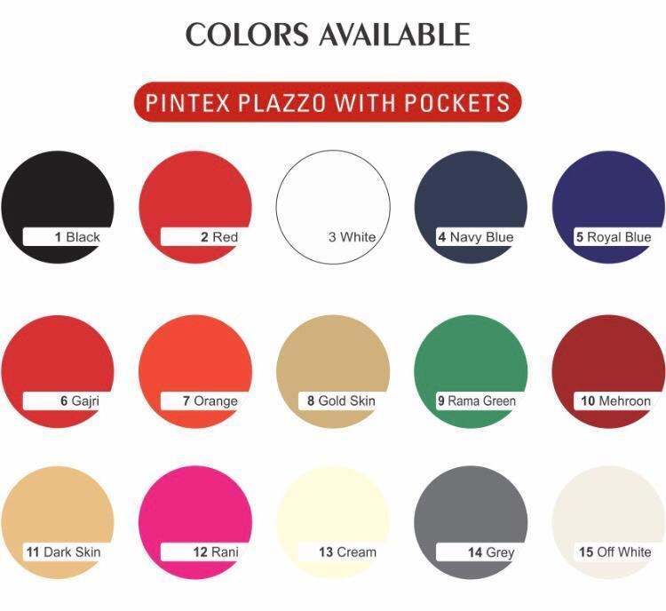 Plain Palazzo - 16 Kg Rayon Fabric, Customized Sizes From S To Xxxl, Multiple Color Options, Breathable And Washable For All Seasons