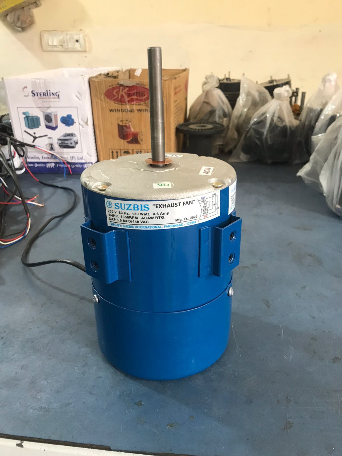 High Gloss Blue Single Phase Tower Fan Motor 220v 50w 1500 Rpm