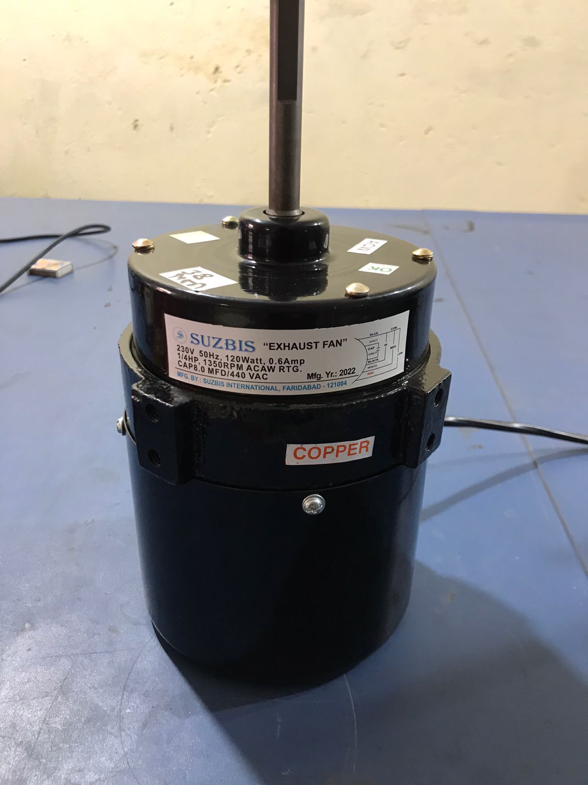 High Gloss Blue Single Phase Tower Fan Motor 220v 50w 1500 Rpm