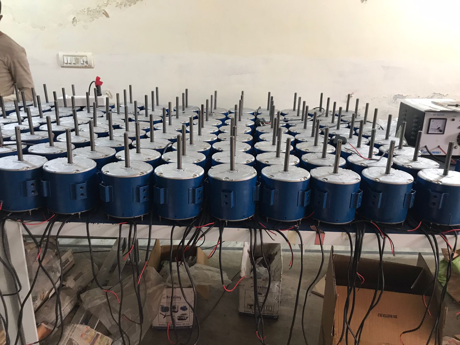 High Gloss Blue Single Phase Tower Fan Motor 220v 50w 1500 Rpm