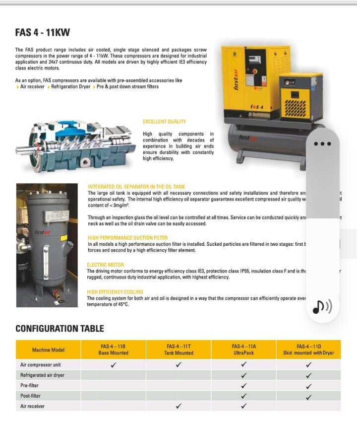 Company Tank Mounted Screw Air Compressor