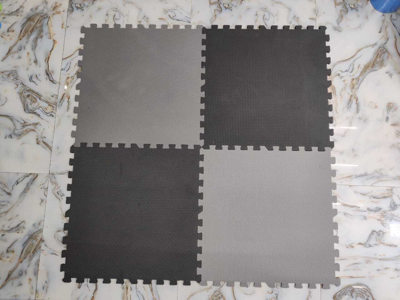 Eva Interlocking Mat Multi Color Set Of 4 Pcs - 24x24 Inch, 10-20 Mm Thickness | Anti-bacteria, Quick Drying, Washable, Stain Resistant, Waterproof
