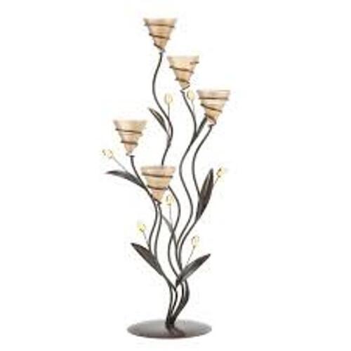 होलसेल सुपरमार्ट कोहलर होम डेकोरेटिव एक्सेंट टेबलटॉप सेंटरपीस गोल्डन बुके कैंडल होल्डर