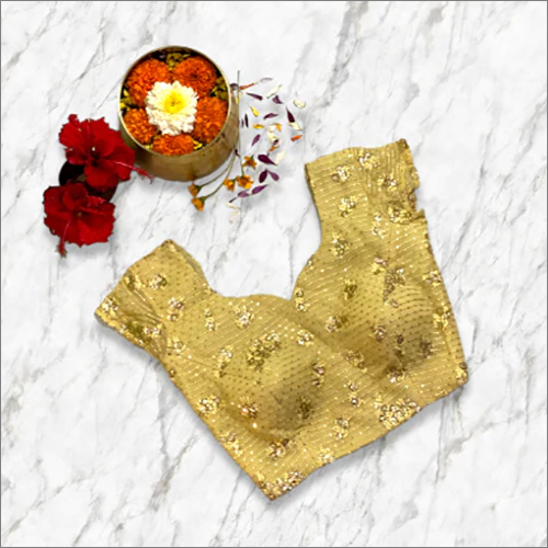 भारतीय पीला हाफ स्लीव ब्लाउज