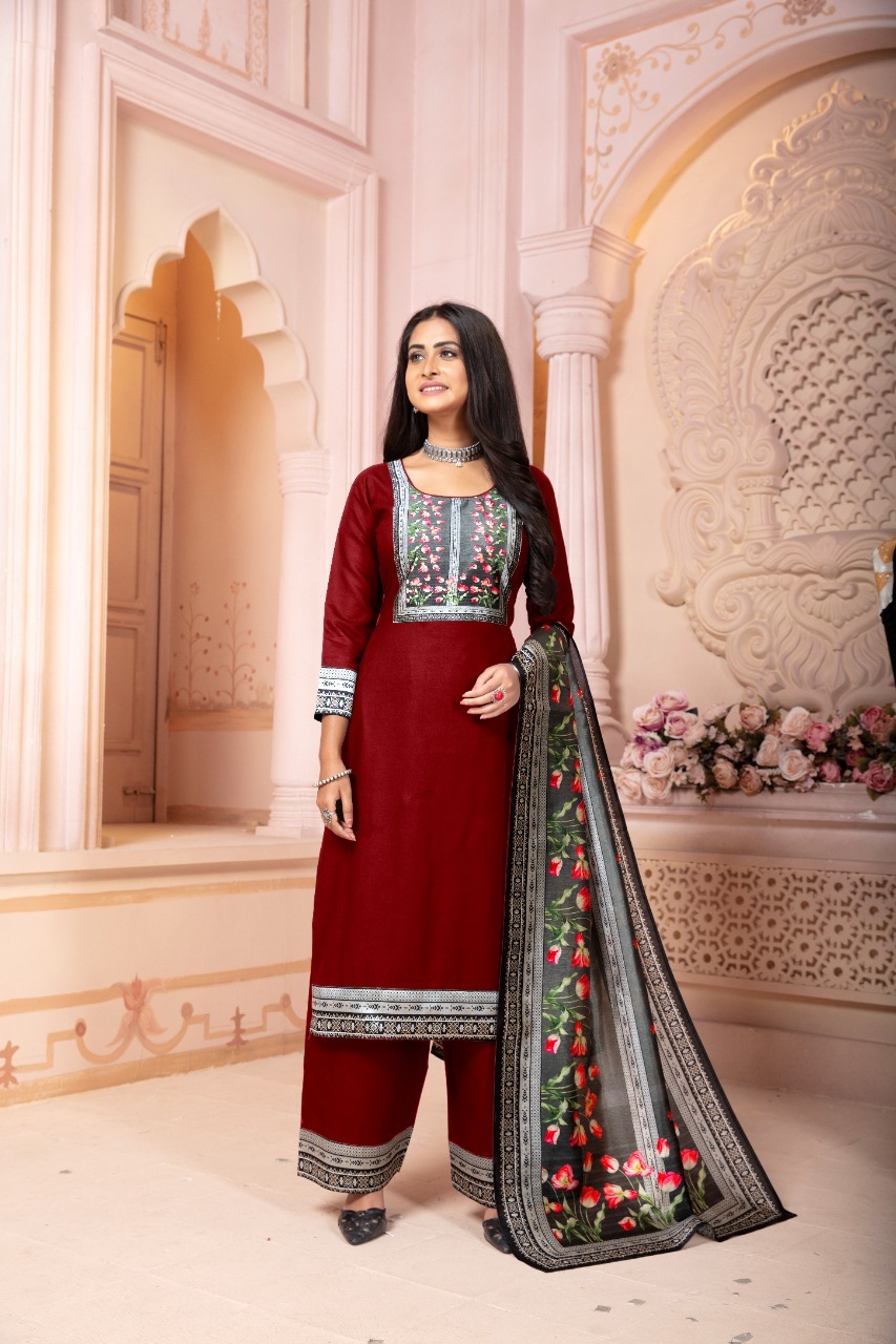 Rayon 3 Pc Sets - Formal, Printed, 3-4th Sleeve Style For Ladies | Washable, Ready-made Design, Minimum Order Of 200 Pieces