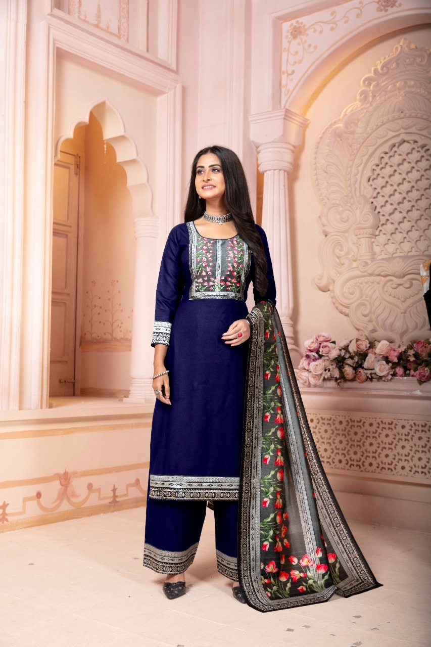 Rayon 3 Pc Sets - Formal, Printed, 3-4th Sleeve Style For Ladies | Washable, Ready-made Design, Minimum Order Of 200 Pieces