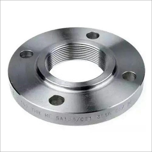 Stainless Steel Threaded Flange - Round Shape, Silver Finish | Durable and Corrosion-Resistant Design