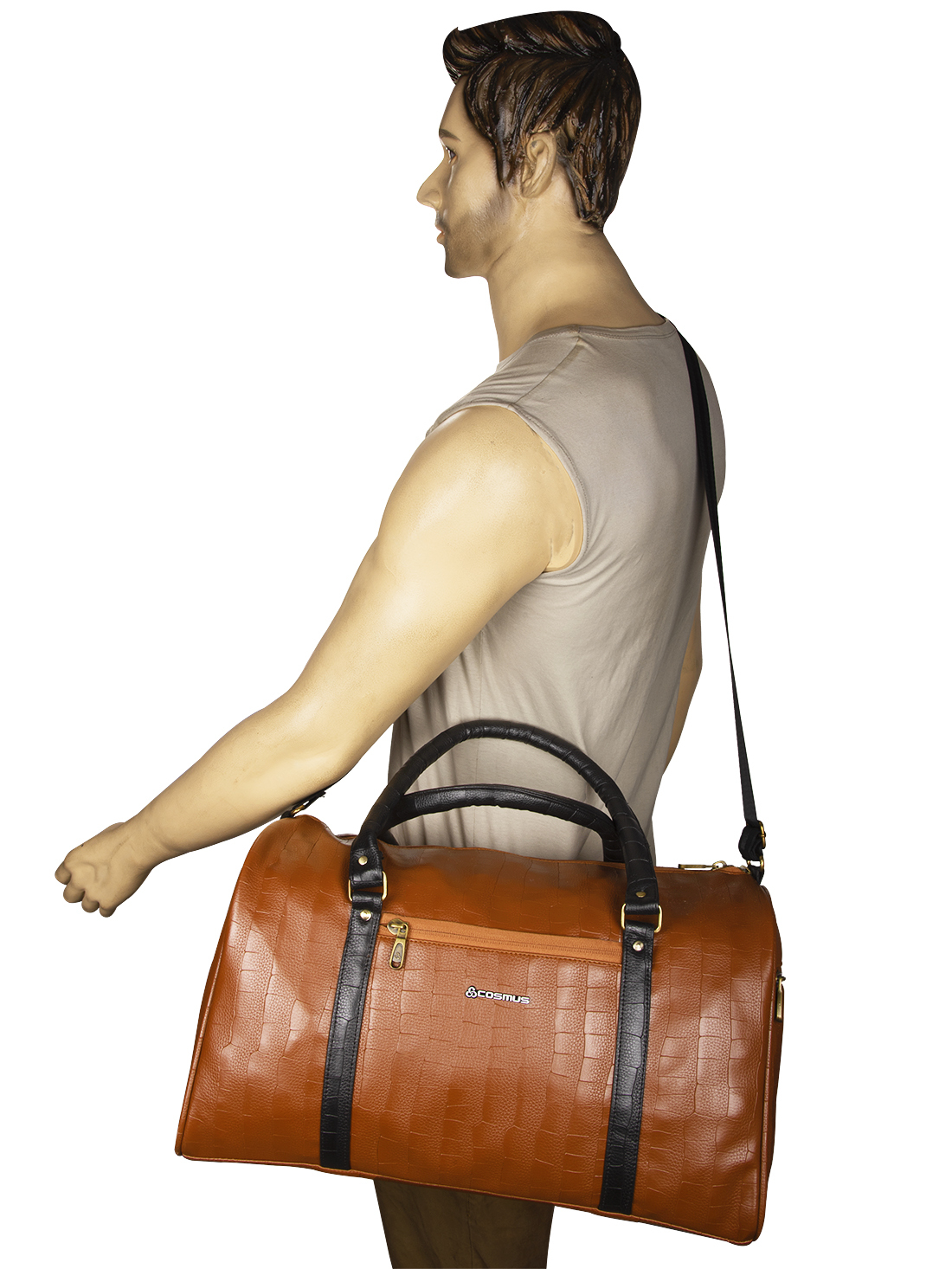 Bahamas Tan Cabin Size Pu Duffle Bag 30 Litre Design: Plain