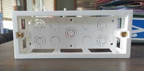Surface Box - PVC Material, 120 x 80 x 50 mm Dimensions, White Color, 8 Modular Ports, Surface Mounted Installation, 0.2 kg Weight, 1 Year Warranty