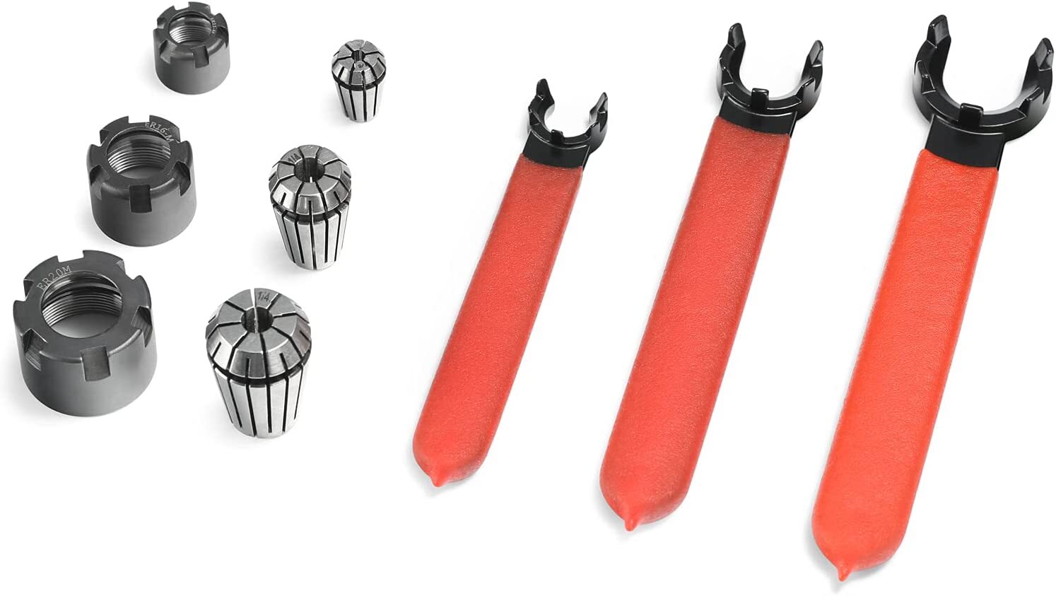 Collet Chuck Spanner - Made From Durable Plastic | Black And Red Finish, Multi-size Options, Industrial Use Tool
