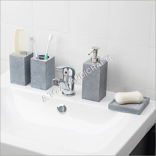 ग्रे मार्बल बाथरूम सेट