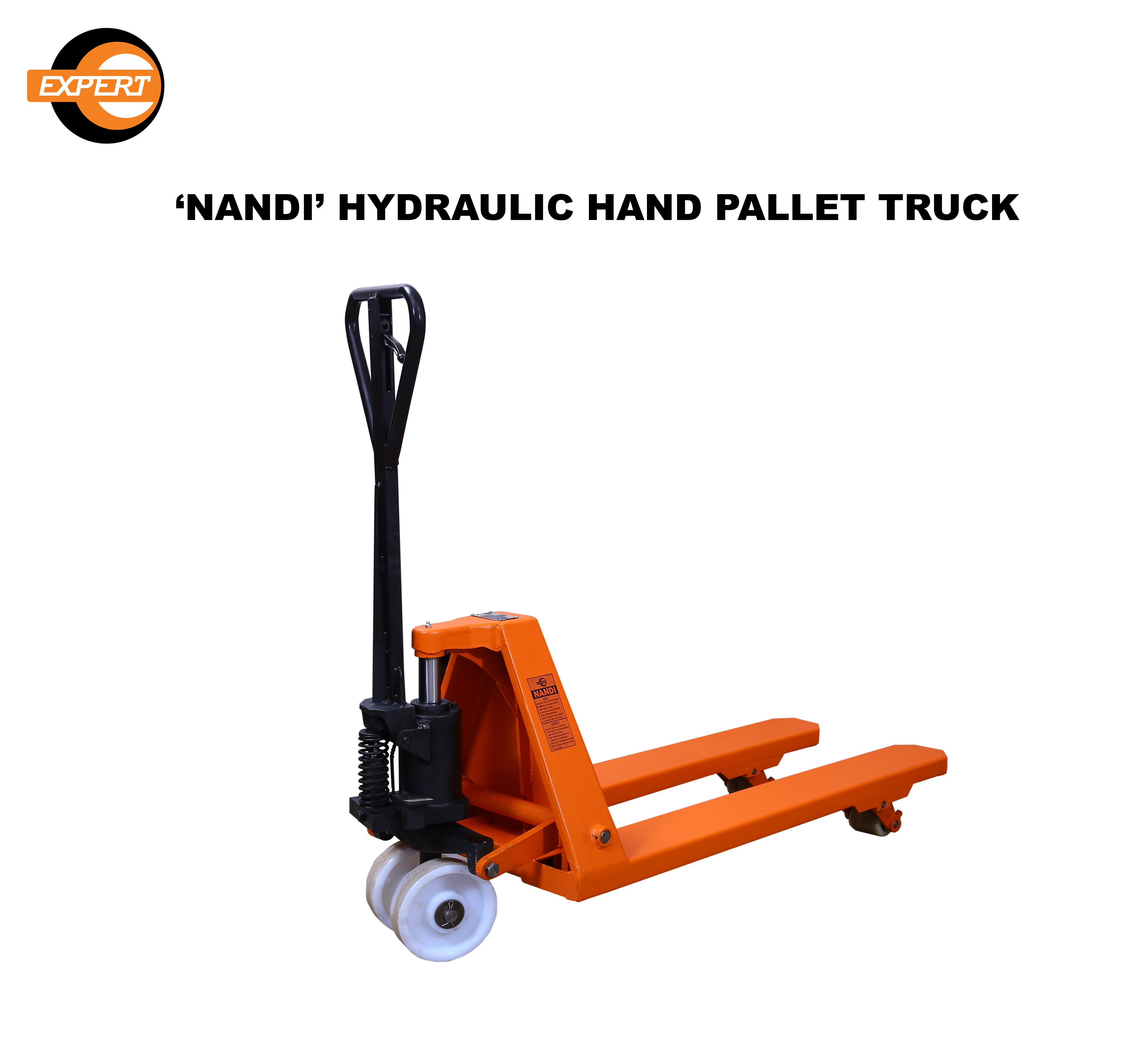 Pallet Truck - En-8 Hard-chrome Plated 1125 Mm Fork Length Deep Orange Powder Coated Body | 2500 Kg Capacity Industrial Usage New Condition