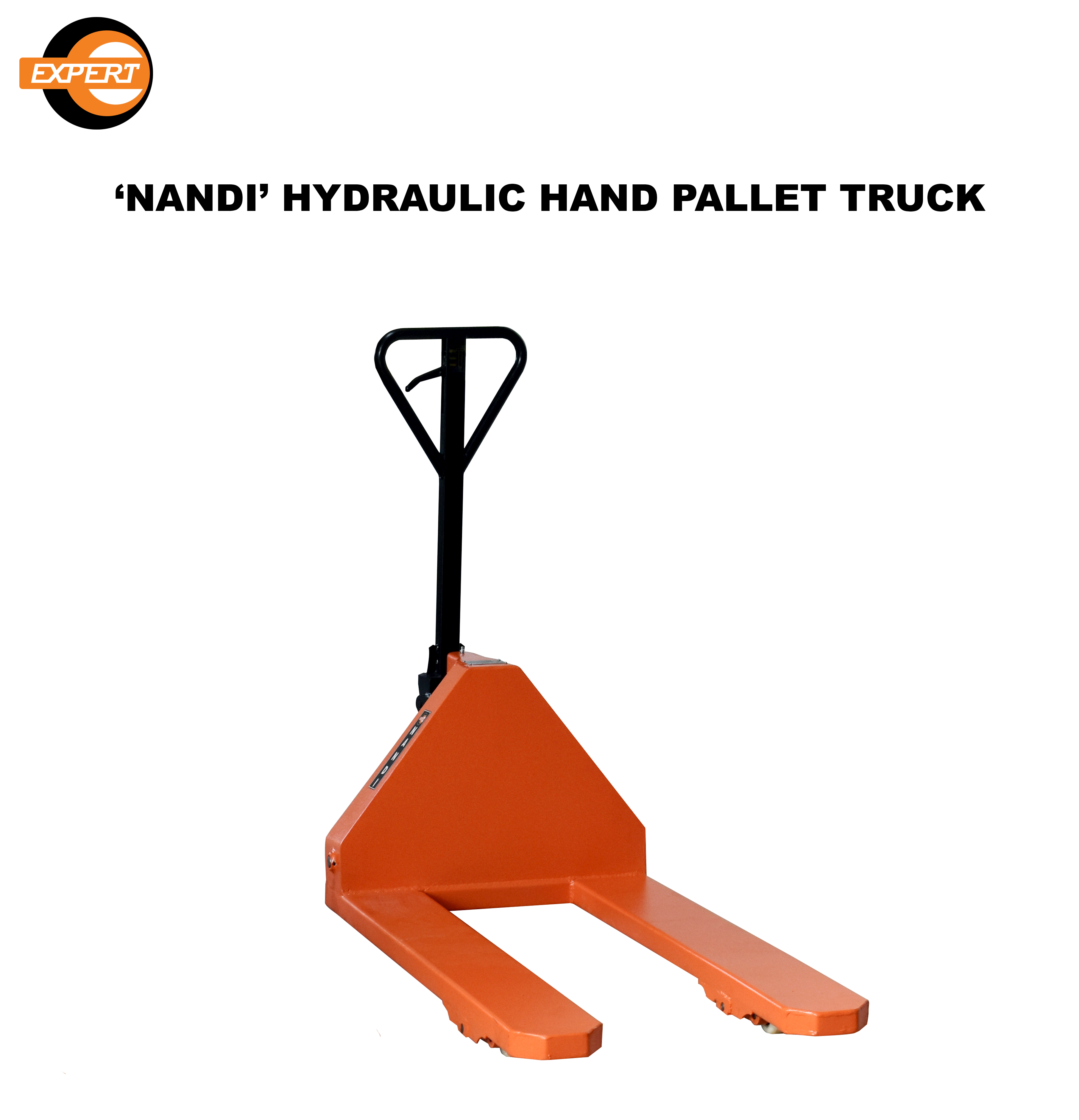 Pallet Truck - En-8 Hard-chrome Plated 1125 Mm Fork Length Deep Orange Powder Coated Body | 2500 Kg Capacity Industrial Usage New Condition