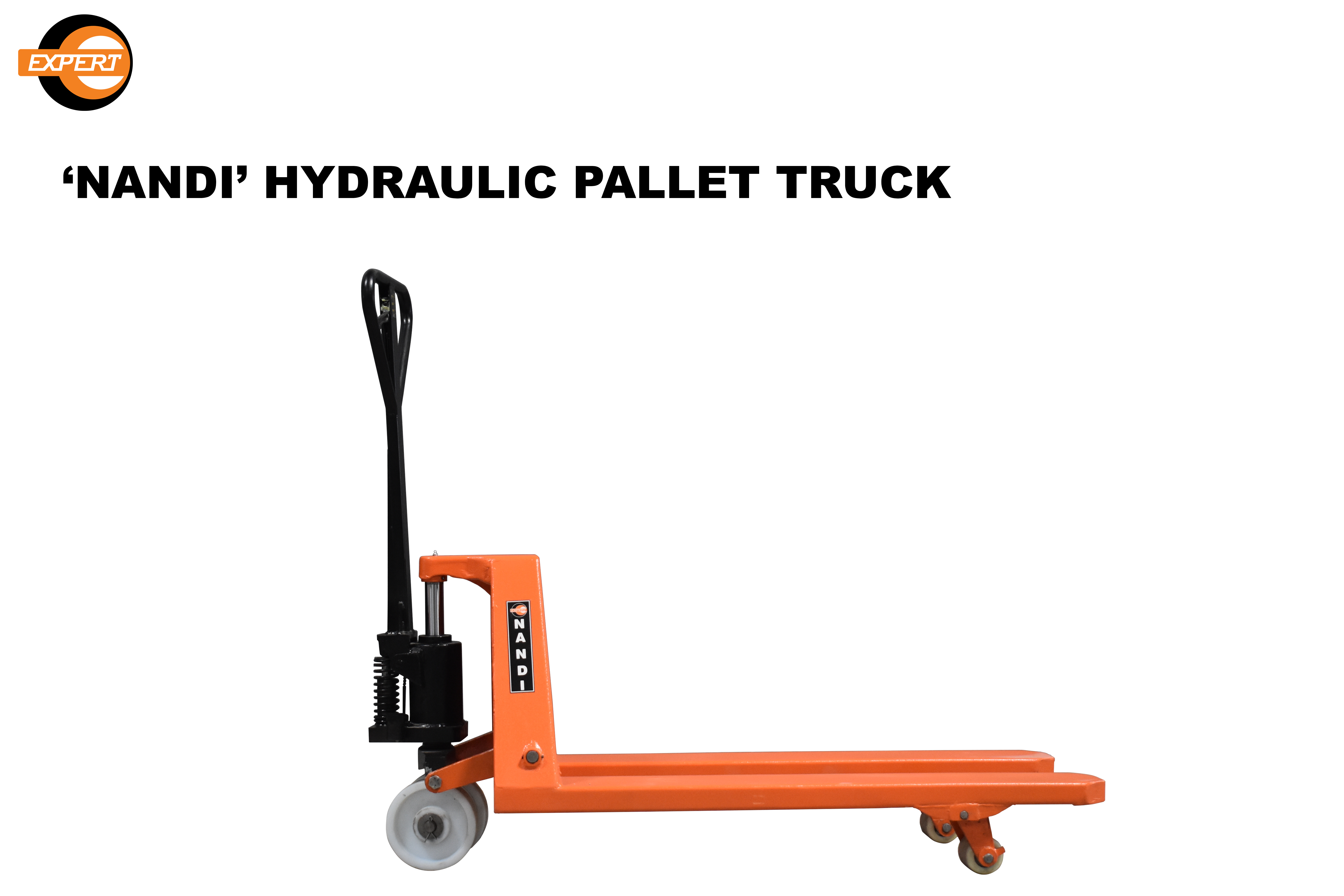 Pallet Truck - En-8 Hard-chrome Plated 1125 Mm Fork Length Deep Orange Powder Coated Body | 2500 Kg Capacity Industrial Usage New Condition