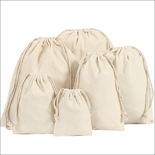 Cotton Drawstring Bags - Cotton Fabric, Various Sizes Available, White Color | Reusable, Durable, Environmentally Friendly