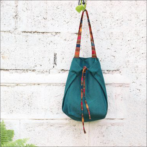 ब्लू ग्रीन कॉटन टोट बैग