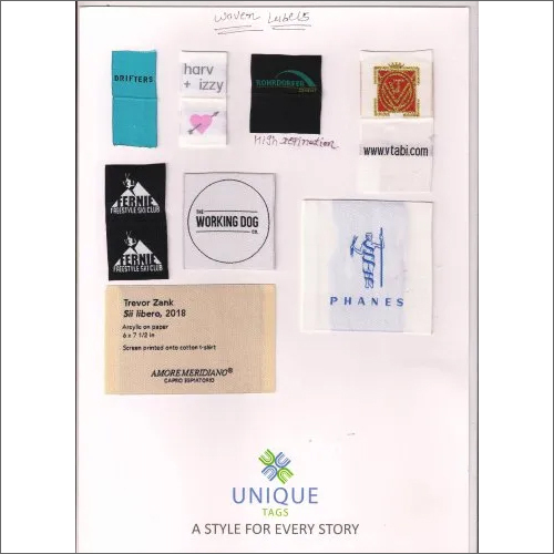 Woven Labels - Cloth, Square Shape, Multicolor Design | Durable, Lightweight, Stylish Garment Tags