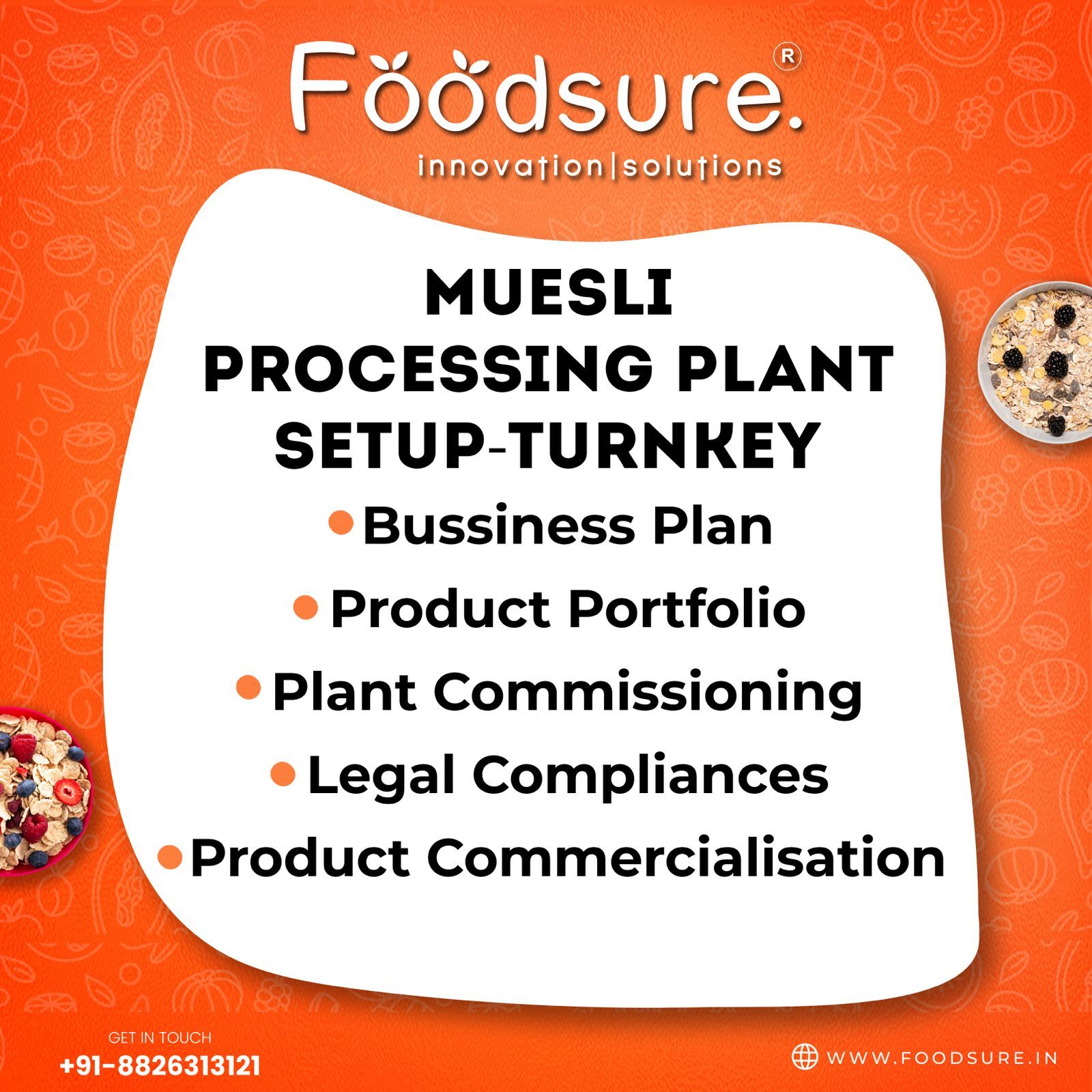 Muesli Processing Plant Setup - Capacity: Upto 500 Kg Kg/hr