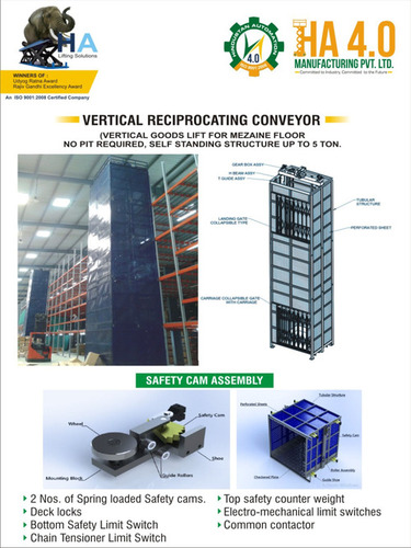 Blue Vertical Reciprocating Conveyor