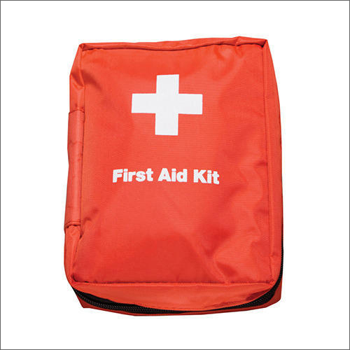 Safety First Aid Kit - 600D Polyester, 18X12X5.5 cm, Red | Reusable, Waterproof, Ideal for Home, Travel, Factory, and Outdoor Use