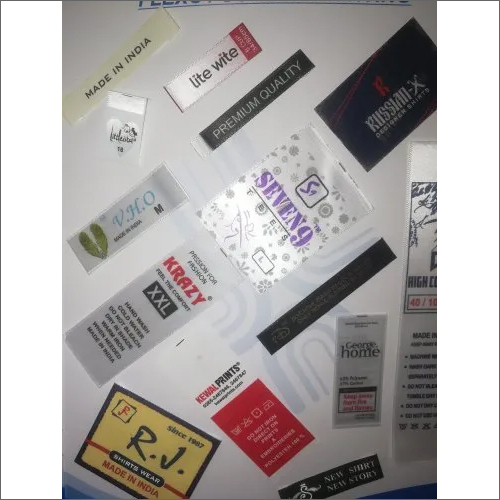 Satin Printed Label - Polyester Based Material, Multicolor Custom Shapes, Printed Style For Garment Tags