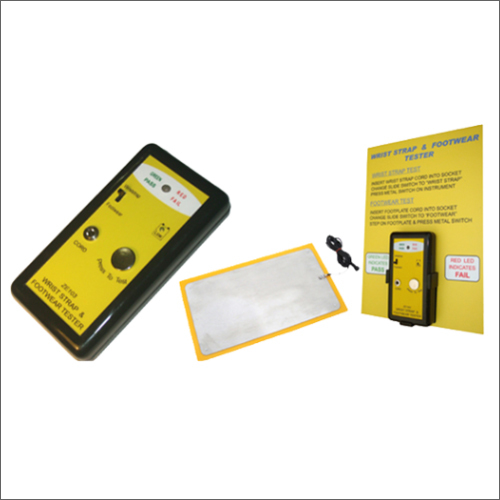 Wrist Strap Footwear Tester - 100 kg Weight | Black & Yellow ESD Tester Indicating Safe Usage Under Actual Operating Conditions