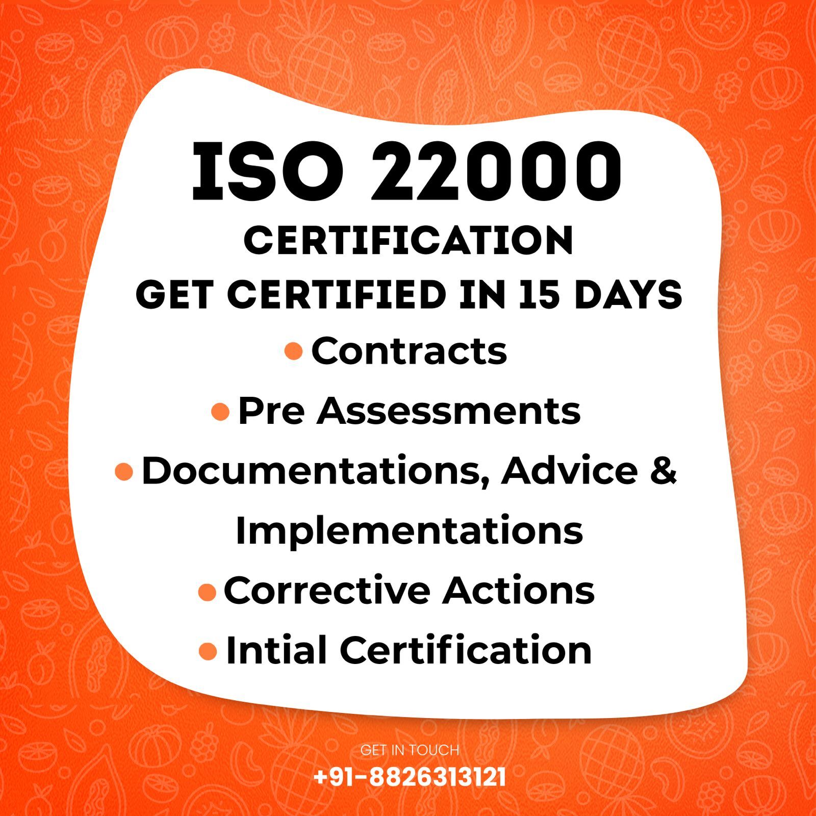 Iso 22000 Certification - Comprehensive Food Safety Management System | Ensures Compliance, Enhances Brand Reputation, Boosts Customer Confidence