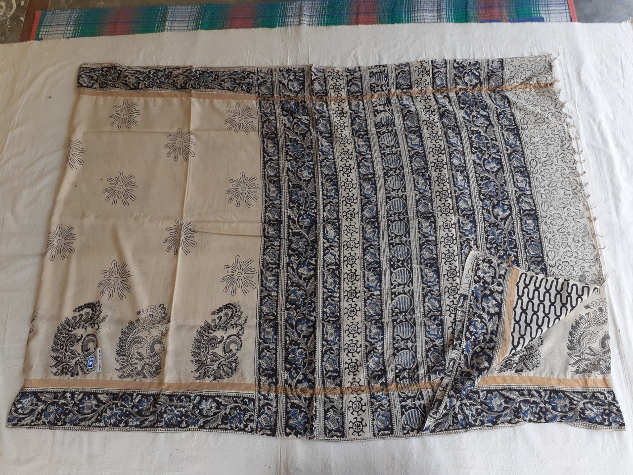Available In Different Color Kalamkari Hand Blocked Sarees