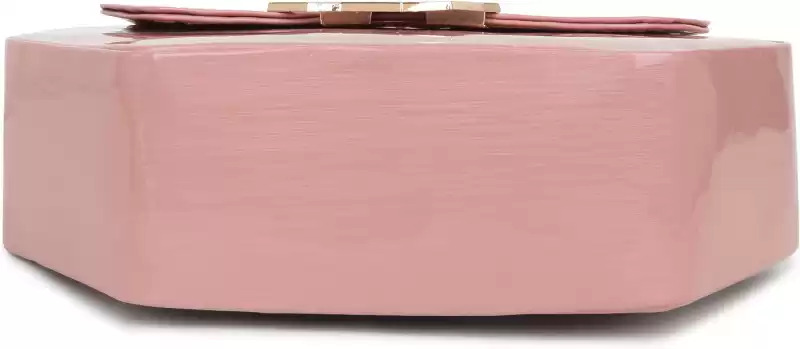 Top Handle Sling Bag - Pu Material, 12lx5wx15h Inches, Pink & Dark Grey Color Options, Water Resistant, Adjustable Shoulder Strap, Stylish For Women