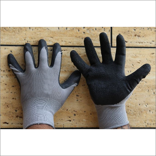 Black Latex Coated Gloves