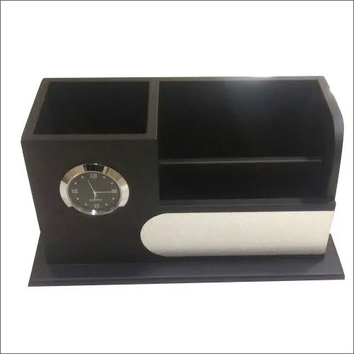 Modern Wooden Watch Pen Holder - Wooden Material, 6 Inch Size, Black Color | Ideal for Pen Holding in Office or Workspace