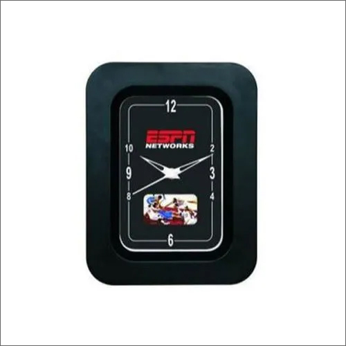 Rectangular Analog Plastic Wall Clock - 9x9 Inch Size, Black Color | Durable for Home Use, Stylish Shape