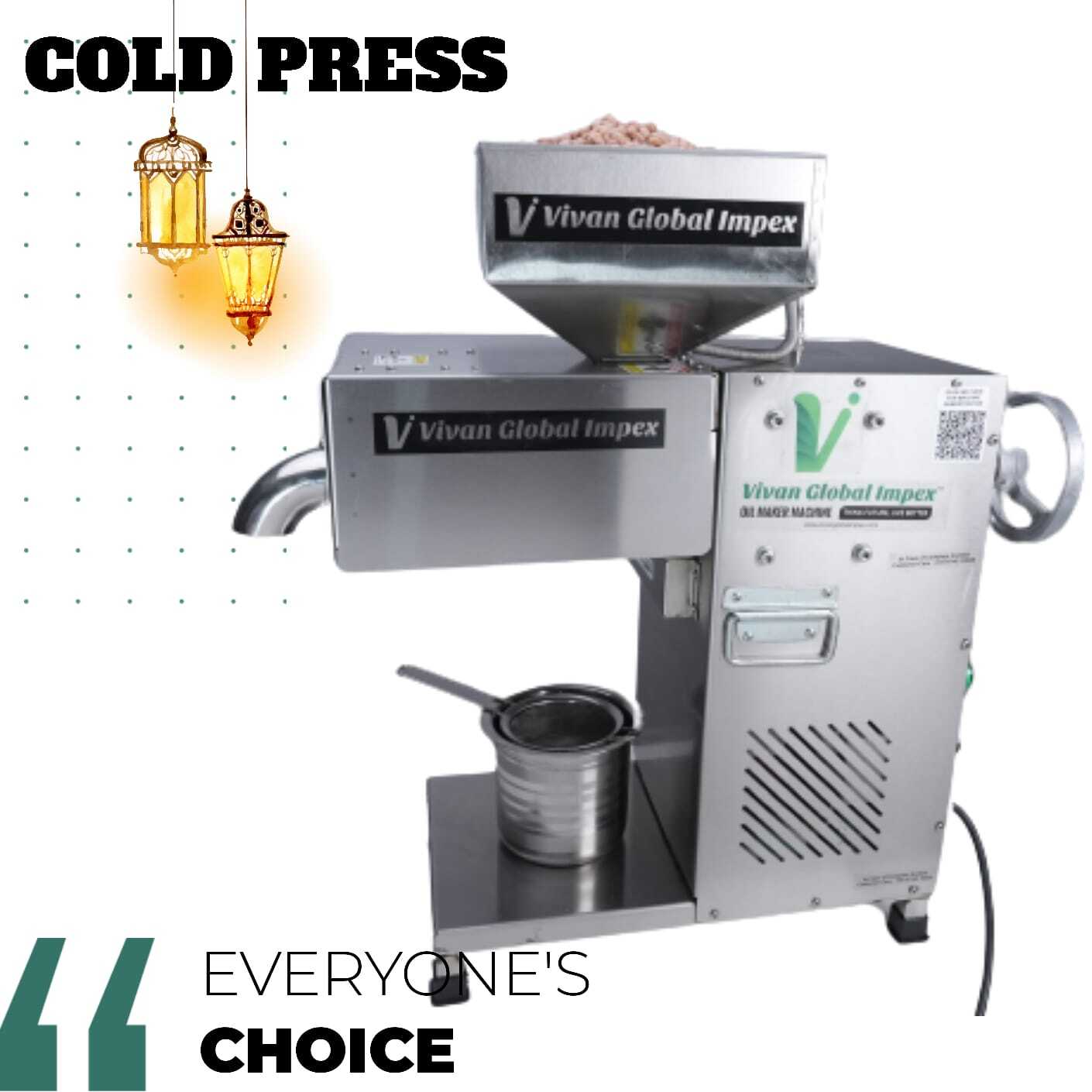 Cold Press Oil Extraction Machine - 2000w, 304 Food Grade Stainless Steel, 66x30x77 Cm | Automatic, 2.5 Year Warranty, Silver Finish, 20 Kg/hr Capacity