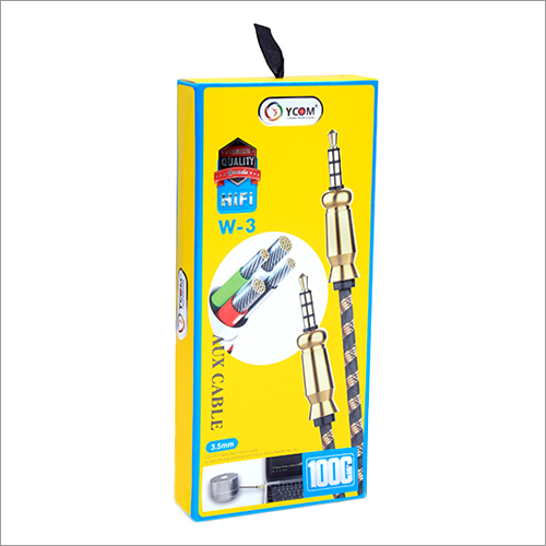 W3 1 Meter Aux Cable - Jacket Color: Blue