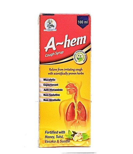 A-hem Cough Syrup - 100 ml Bottle | Herbal Formula, Cough Relief, Fast Acting, Soothing Effect with Tulsi & Honey