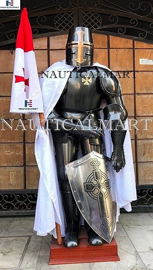 Wearable Medieval Knight Combat Armor Full Suit With Stand Lance Shield