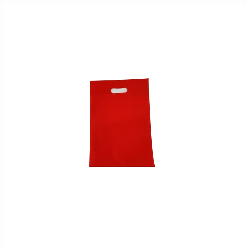 Red D Cut Bags - Non Woven Fabric, Shopping Bag Style, Red Color | Patch Handle, Hot Stamping Surface Handling, Ideal For Retail Use