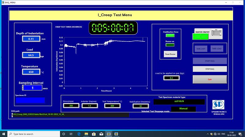 Advanced Impression Creep Testing Machine