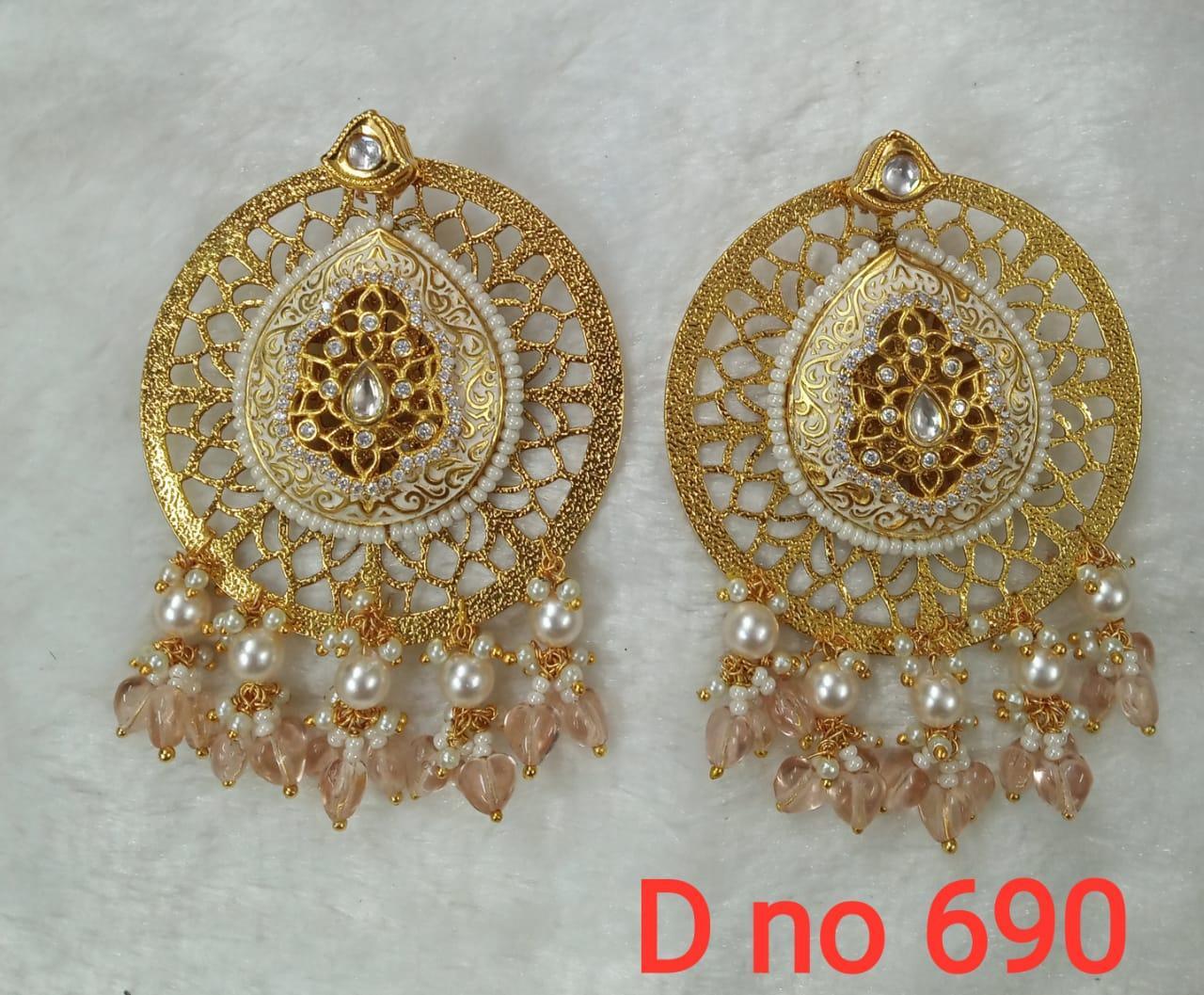Kundan Earring - Golden Yellow | Elegant Gold-toned Design For Dazzling Style And Versatile Wear