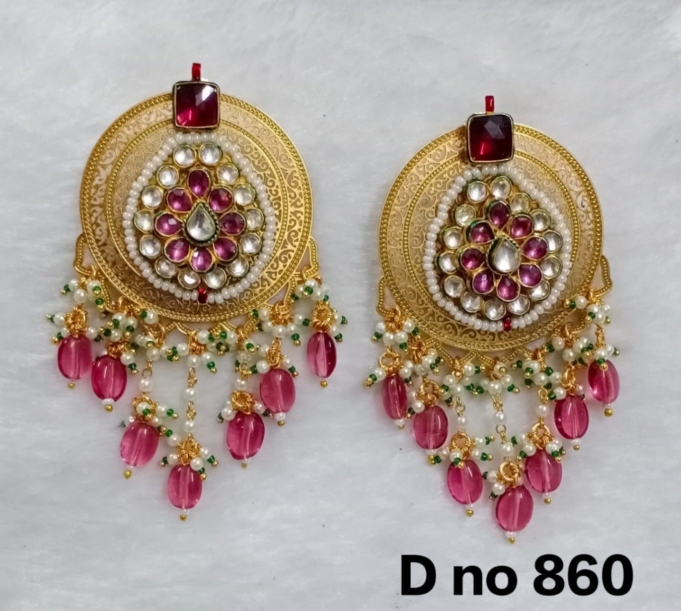 Kundan Earring - Golden Yellow | Elegant Gold-toned Design For Dazzling Style And Versatile Wear