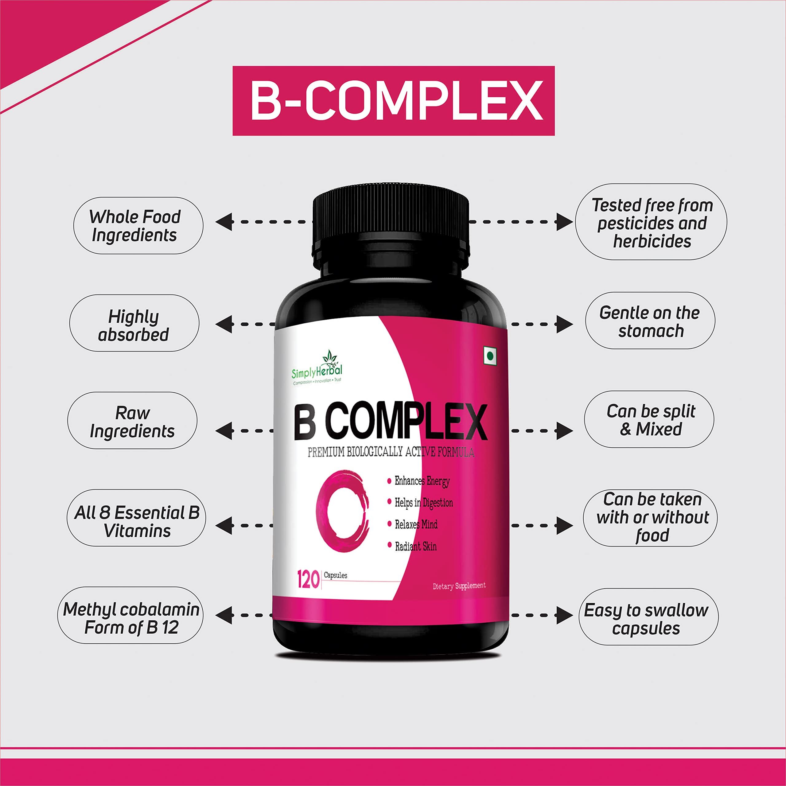 Simply Herbal Vitamin B Complex Capsules Vita Efficacy: Promote Nutrition