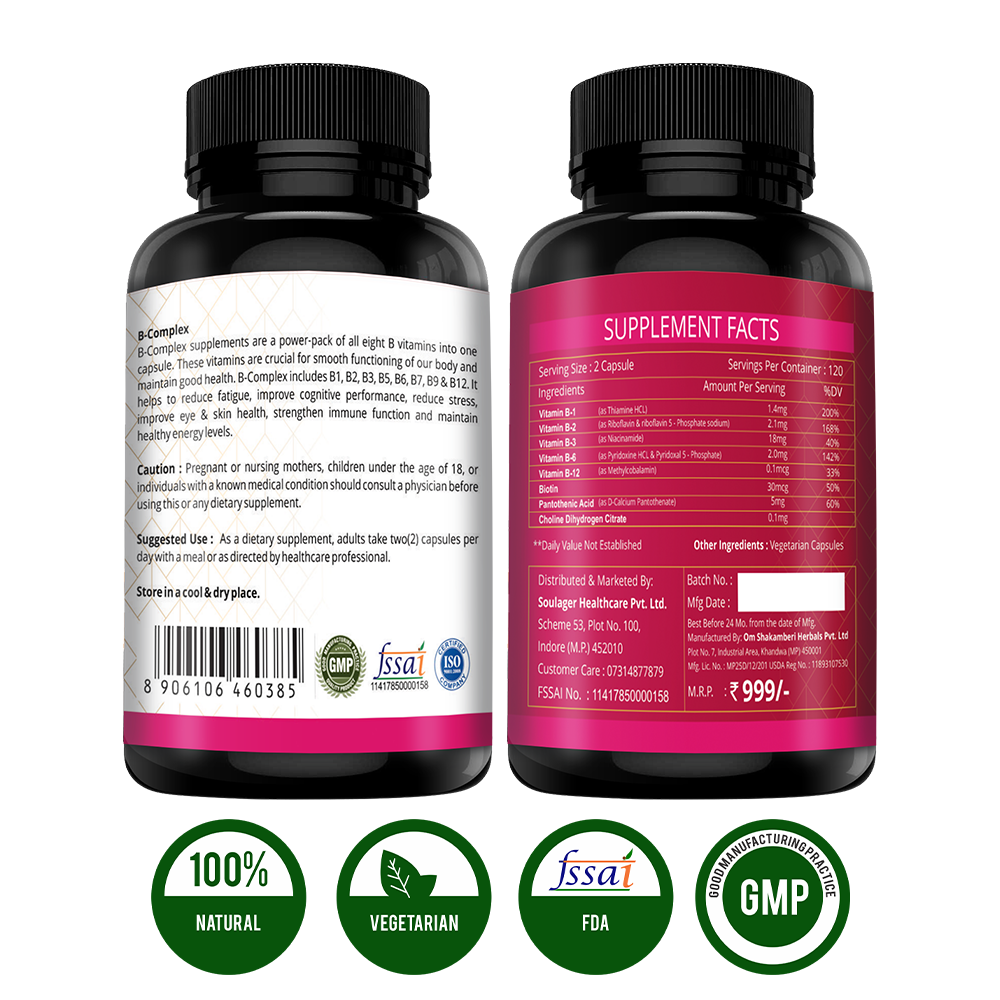 Simply Herbal Vitamin B Complex Capsules Vita Efficacy: Promote Nutrition