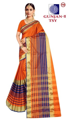 मल्टीकलर गुंजन-प्रीमियम कॉटन बेस्ड साड़ी