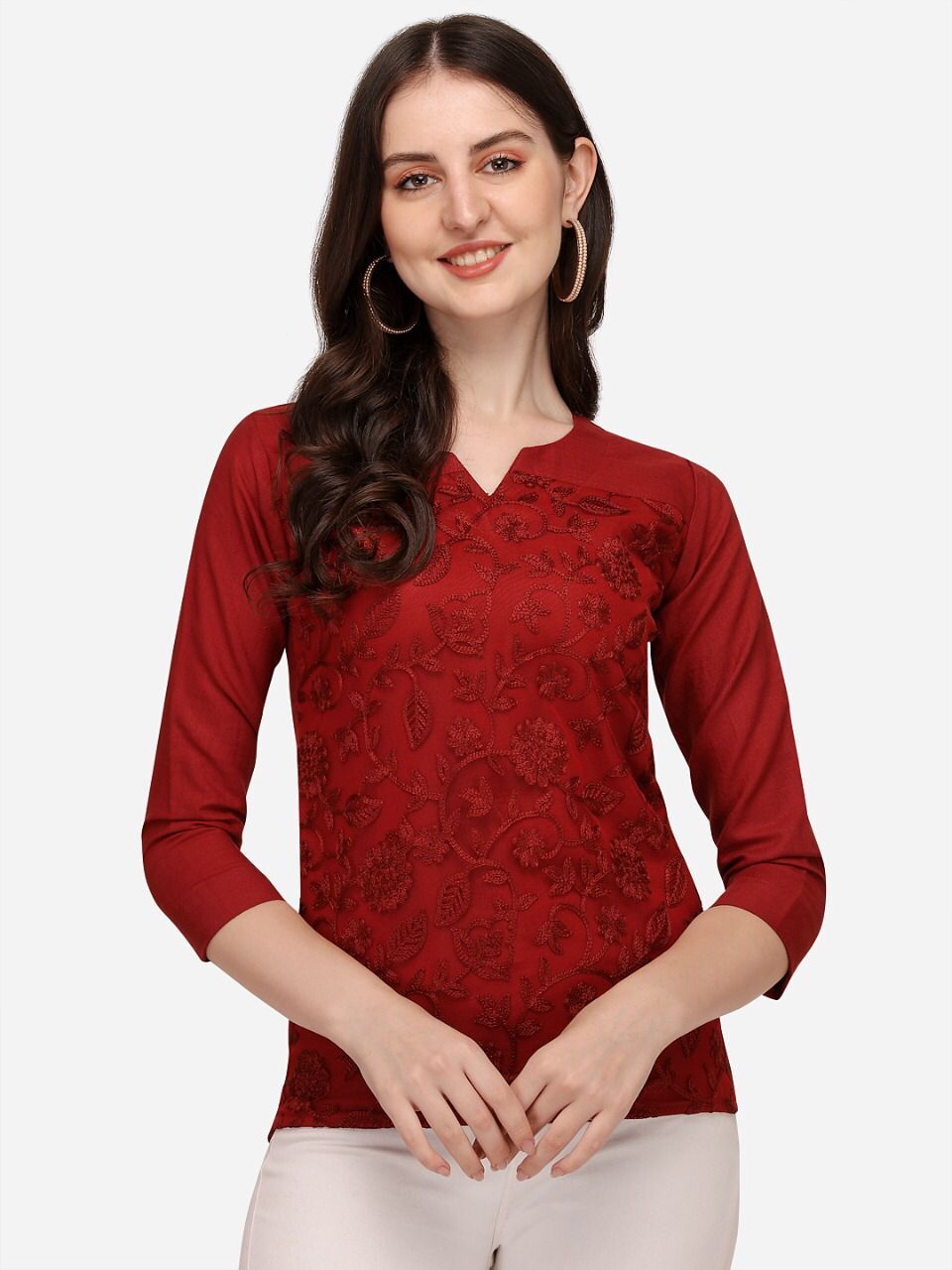 Shorts Top - Cotton Fabric, Sizes M L Xl Xxl, Plain Design , Casual Wear, Washable Ethnic Kurtis Collection