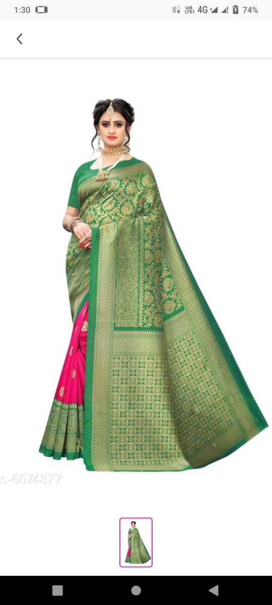 Banglori Saree - Bhagalpuri Printed Cotton Blend, Customizable Full Size | Casual Ethnic Wear For All Seasons, Washable With Blouse Included