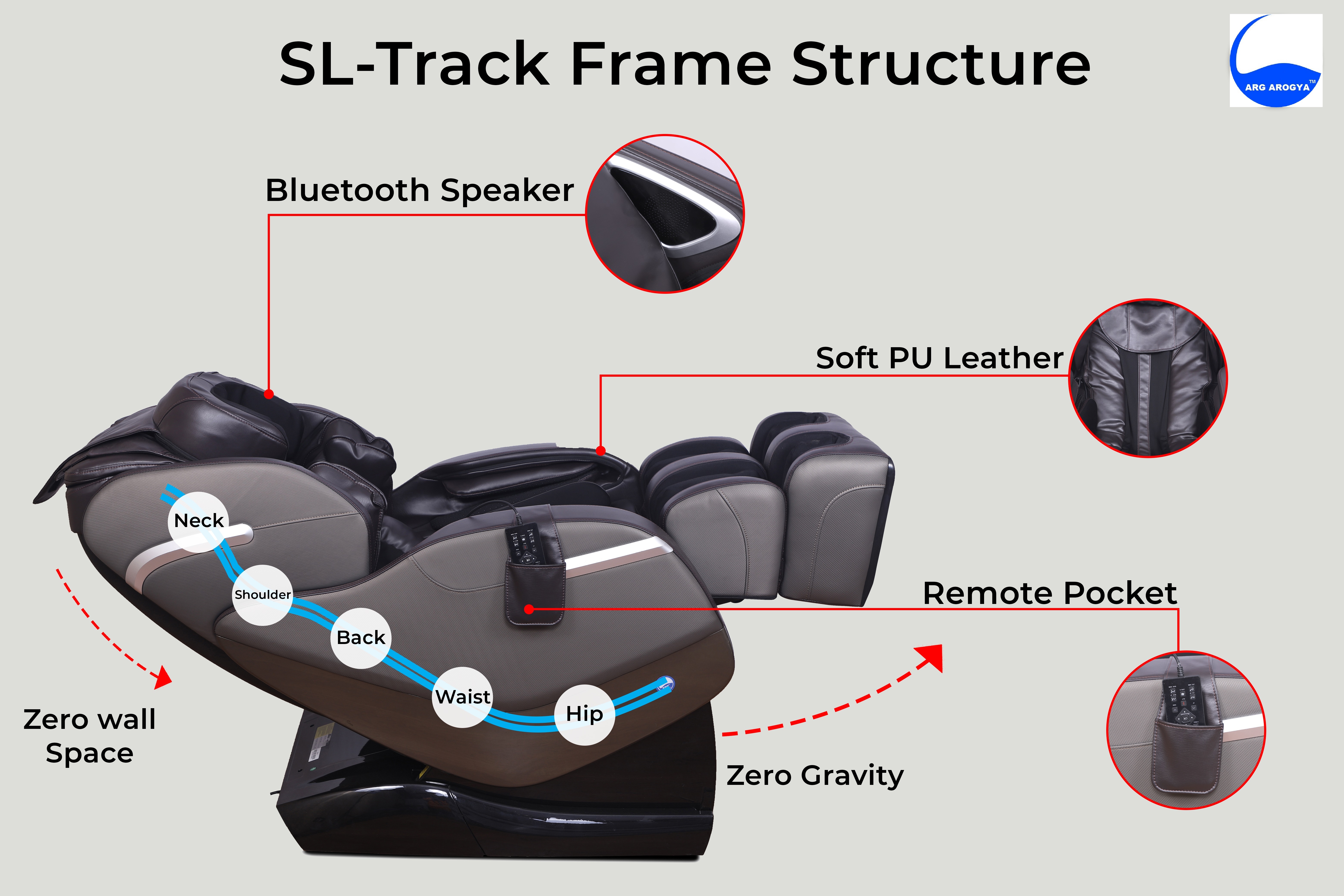 Relaxes Brain Zero Gravity Massage Chair