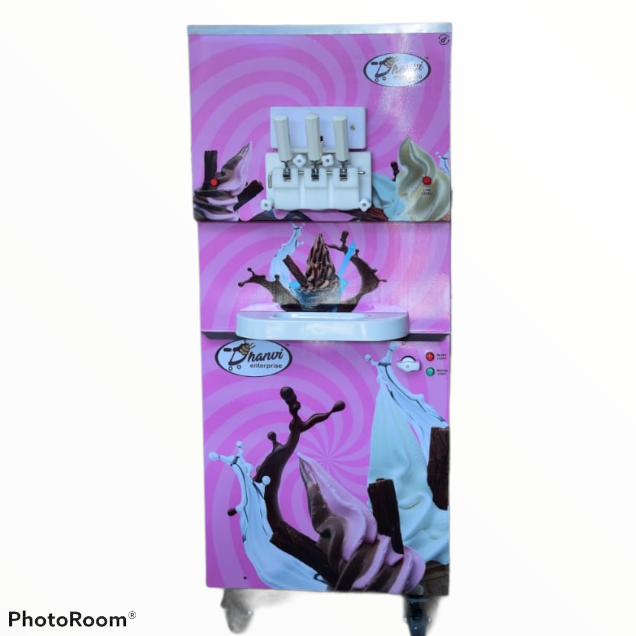 Softy Ice Cream Machine - 35% Over Run, 10-20 Liters Per Hour Output | Pink, 2 Refrigeration Cylinders 1.2l Each, R-404a Refrigerant, 1 Year Warranty, 180kg Weight